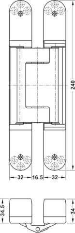 Hafele Kapı menteşesi, Simonswerk TECTUS TE 640 3D, en