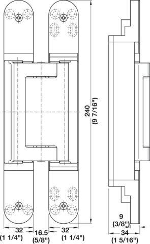 Hafele Kapı menteşesi, Simonswerk TECTUS TE 640 3D, en
