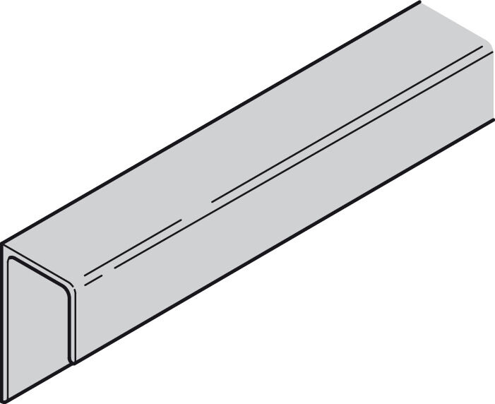 Häfele Kılavuz ray deliksiz - 2,500 mm Gümüş Renkli Eloksal 410.25.812