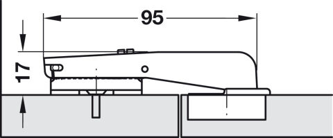 Häfele Metalla 510 Push A/SM 94° Gizli menteşe kör köşe 35 mm Nikel kaplama 329.11.901