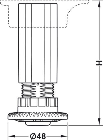 Häfele Baza Ayakları AXILO™ 48 - Siyah 150 mm 150 kg 637.45.333