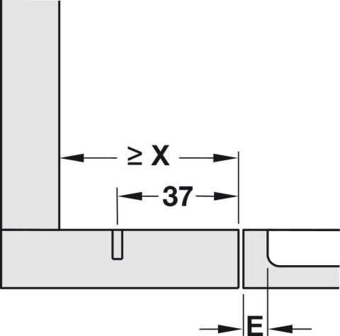 Häfele Metalla 510 SM 94° Tas menteşe standart kör Nikel kaplama 329.13.407