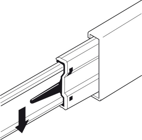Häfele BALL43 Bilyalı Ray Ray Yüksekliği: 43 mm Tam 700 mm Mekanizma çalışma şekli 420.50.819