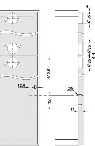 Häfele Metalla 510 A/SM 110° Gizli menteşe tam bini Nikel kaplama 329.17.600