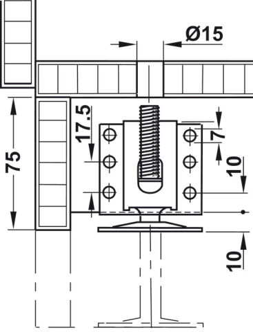 Häfele Baza ayarlayıcı destek braketi ile vidalanarak 200 kg 637.67.900