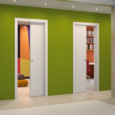 Hafele UNILATAREL A Duvar İçi Yan Yana Kayar Kapı Seti Çift Kanat 800+800x2100mm
