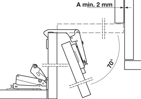 Häfele Metalla 510 A/SM 70° Gizli menteşe köşe dolabı 35 mm Nikel kaplama 329.19.700