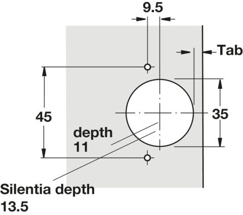 Häfele Metalla 510 A/SM 70° Gizli menteşe köşe dolabı 35 mm Nikel kaplama 329.19.700