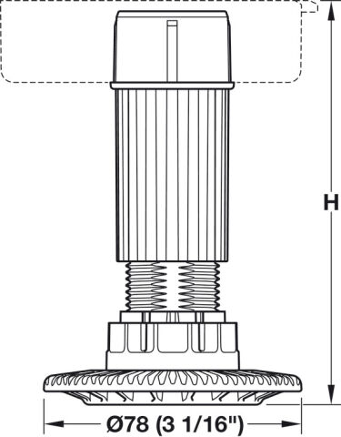 Häfele Baza Ayakları AXILO™ 78 - Siyah 125 mm 250 kg 637.76.354