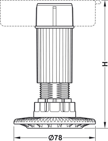 Häfele Baza Ayakları AXILO™ 78 - Siyah 125 mm 250 kg 637.76.354