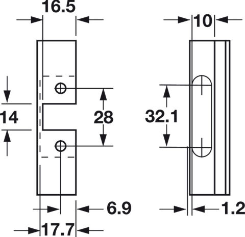 Häfele Metalla 510 A/SM 105° Gizli menteşe yarım binili Nikel kaplama 329.23.630