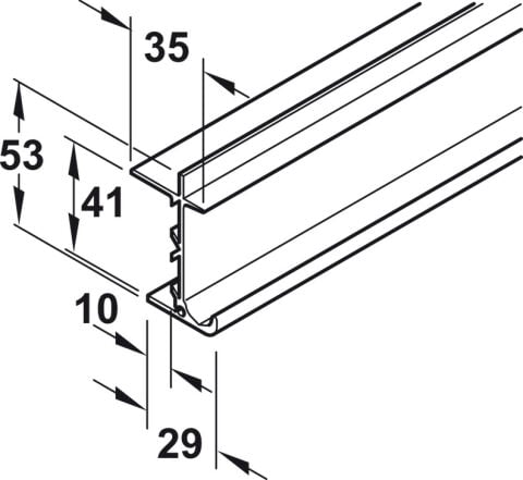 Hafele Taşıyıcı ray, deliksiz - 410.25.625