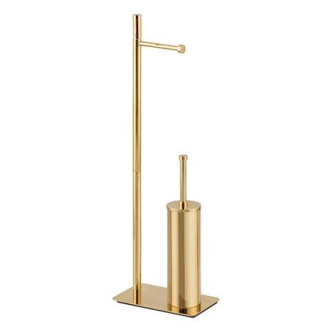 Hafele VENERE Ayaklı Tuvalet Kağıtlığı ve Fırça Parlak Altın