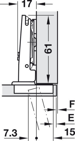 Häfele Metalla 510 A/SM 105° Gizli menteşe 10 mm 35 mm Nikel kaplama 329.28.600