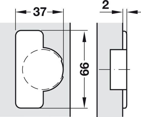 Häfele Metalla 510 A/SM 105° Gizli menteşe 10 mm 35 mm Nikel kaplama 329.28.602