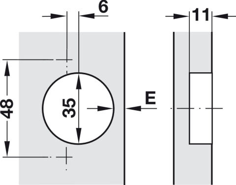 Häfele Metalla 510 A 94° Gizli menteşe tam bini 35 mm Nikel kaplama 329.36.601