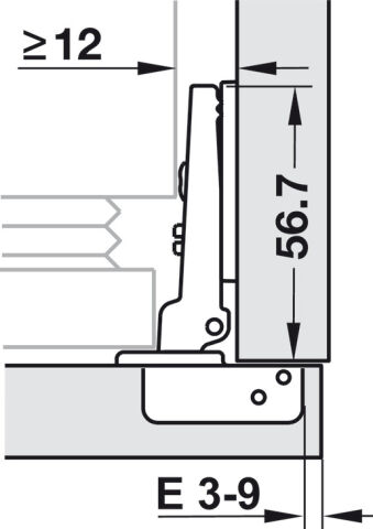 Häfele Metalla 510 A 94° Gizli menteşe tam bini 35 mm Nikel kaplama 329.36.601