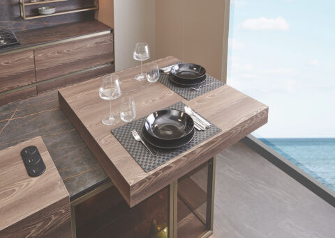 Häfele PANE - Kayar Tezgah Mekanizması 900 mm Alüminyum Eloksal 60 kg 642.19.820