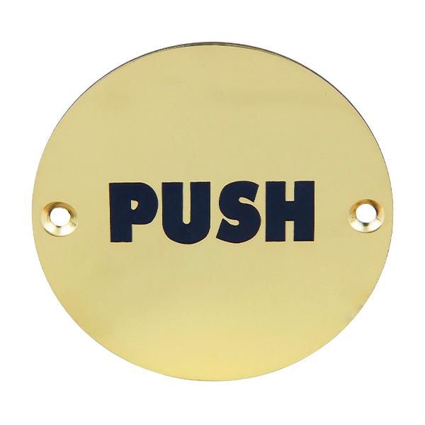 Hafele Sembol push parlak pirinç 75mm