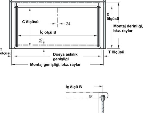 Häfele VARIANT-S 555 Klapa - Açık Gri Klipslenerek 425.00.563