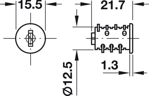 Häfele Symo EC Pure E1 Silindir Çıkarılabilir Göbeği C 1451–1500 12,50 mm Nikel kaplama 210.41.768