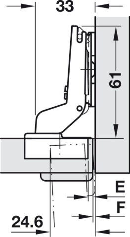 Häfele M510 Kalın kapak menteşesi yvş tdb 48/6 35 mm Nikel kaplama İçerlek 329.49.313