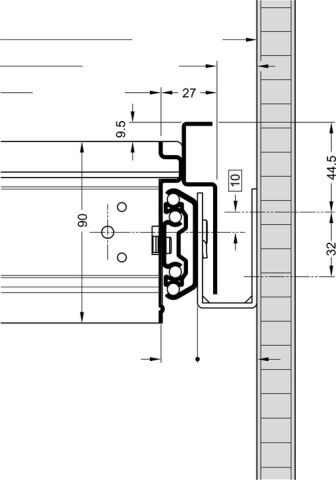 Häfele Bilyalı Çekmece Rayı 555mm - Açık Gri 70 kg 425.05.967