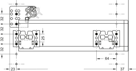 Häfele Bilyalı Çekmece Rayı 555mm - Açık Gri 70 kg 425.05.967
