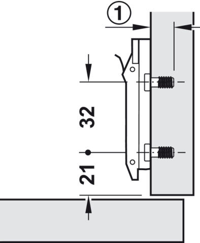 Häfele M510 I Taban euro vid. klipsli 3mm - Metalla 510 SM Nikel kaplama 329.67.053