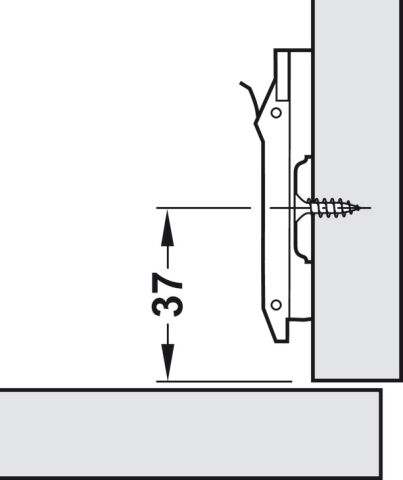 Häfele Metalla 510 SM Haç tipi menteşe tabanı Zamak 2 mm Nikel kaplama 329.71.506