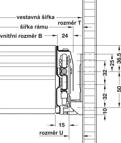Häfele Uç çerçeve Varyant S+ için hızlı sabitleme 50 kg 425.50.216