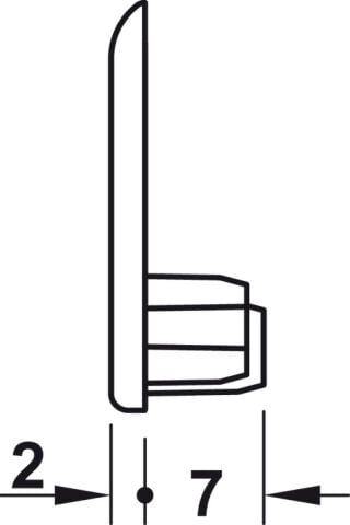Hafele End cap f.cladd.pan.seal.st.st.eff.19mm