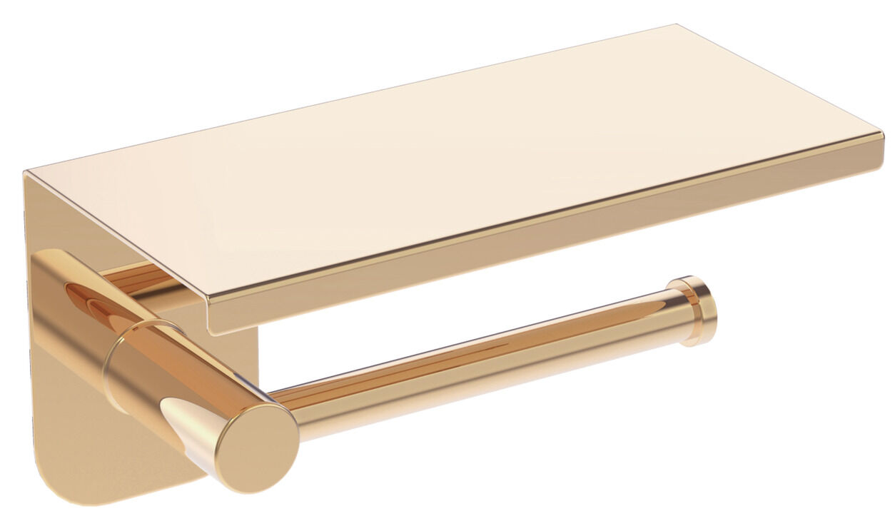 Häfele OZO - Etajerli Tuvalet Kağıtlık 95x190x90 mm Parlak Altın Duvara monte, 580.67.344