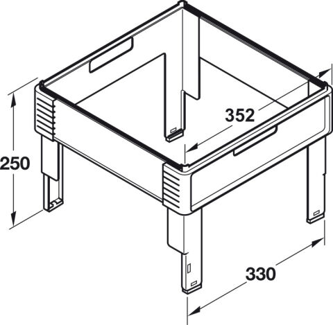Häfele Sistem Çekmecesi ve Matrix Box P Çerçeve Profili 232 x 332 x 74 mm Siyah mat 426.05.318