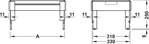 Häfele Sistem Çekmecesi ve Matrix Box P Çerçeve Profili 232 x 332 x 74 mm Siyah mat 426.05.318