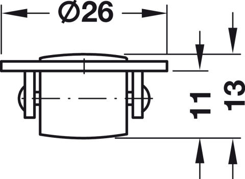 Häfele Tekerlek 360° döner sehpa için - 26 mm 13 mm Siyah çinko kaplama 646.11.016