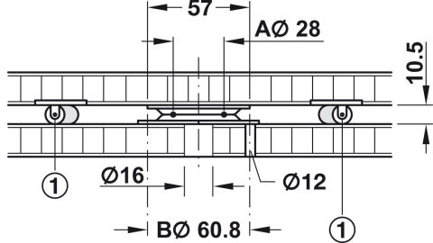 Häfele Tekerlek 360° döner sehpa için - 26 mm 13 mm Siyah çinko kaplama 646.11.016