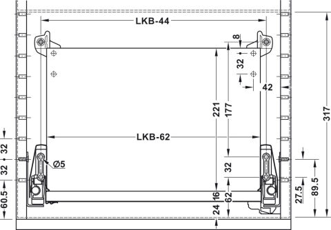 Häfele Matrix Box P Plus Çekmece Asma dosya seti RAL 9011 427.72.305