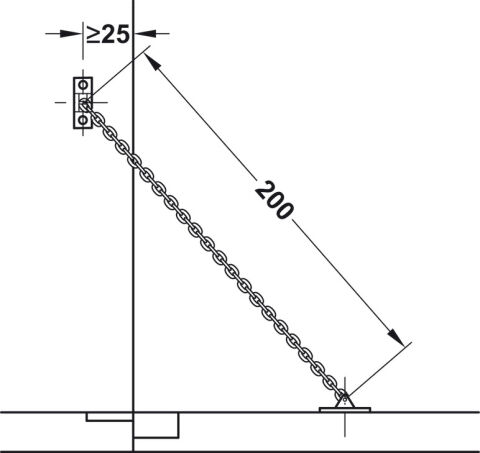 Hafele Sınırlayıcı pirinç parlak 200mm - 372.35.813