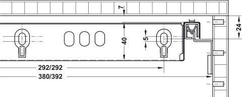 Häfele Separatör 392 mm montaj genişliği için Varyant C 332x7 x 35 mm RAL 9011 429.03.391