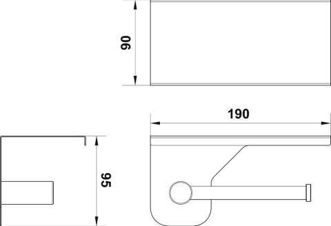 Häfele OZO - Etajerli Tuvalet Kağıtlık 95x190x90 mm Parlak Rose Duvara monte, 580.67.444
