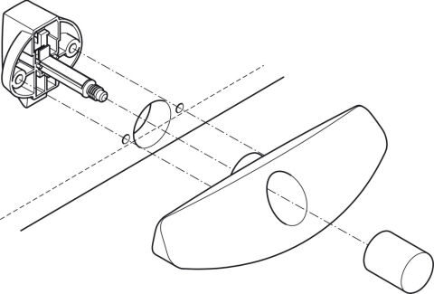 Hafele Basmalı düğme kolu, Cara-Latch, uzunluk 160 mm