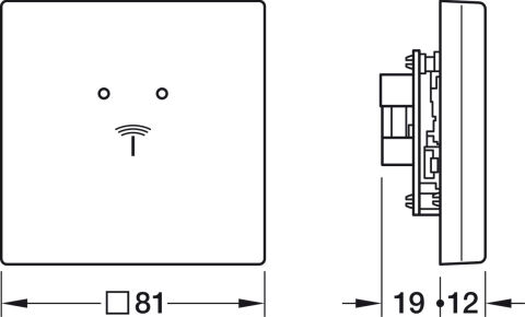 Häfele Dialock WT 300 Duvar terminal seti 81x81x12 mm Siyah Sıva altı IP40 917.91.113