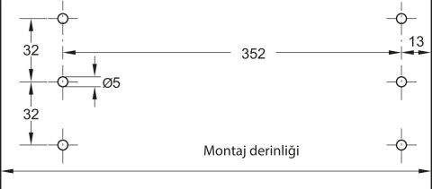 Häfele VARIANT-C Çekmece Rayı Çelik - Çelik Renkli Vidalanarak 429.51.900