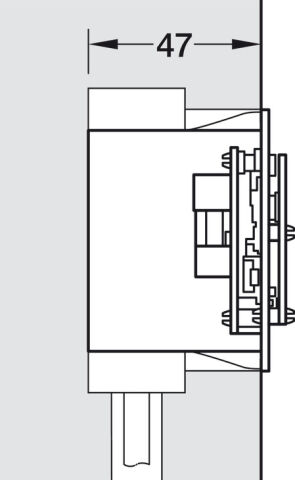 Häfele Dialock WT 300 Duvar terminal seti 81x81x12 mm Siyah Sıva altı IP40 917.91.113
