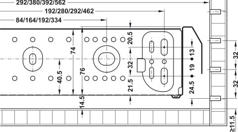 Häfele Sistem çekmecesi 292 mm montaj genişliği Siyah 429.60.326