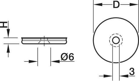 Häfele Taban elemanı C Yuvarlak - 14,50 mm Siyah Siyah 650.22.311