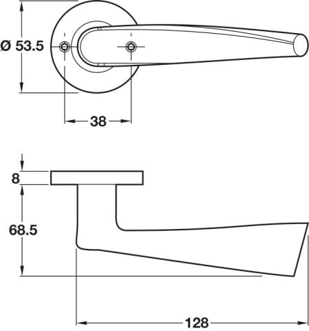 Kapı kolu seti, Hafele Startec model LDH 2176, paslanmaz