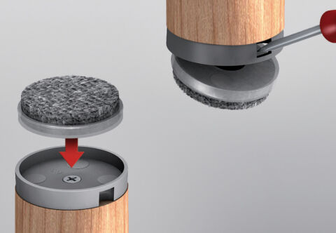 Häfele Taban elemanı A B Yuvarlak - 20 mm Beyaz Beyaz 650.22.712
