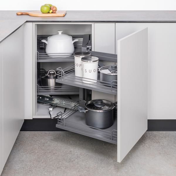 Hafele MAGIC CORNER Kör Köşe Kiler Sistemi Seti Arena Classic Antrasit Sağ